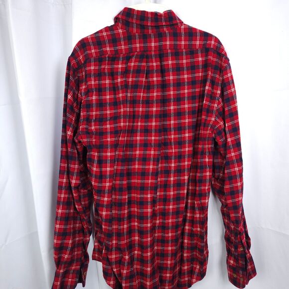 Brooks Brothers Mens Medium Red Blue Plaid Flannel Button Down Shirt - Picture 3 of 6